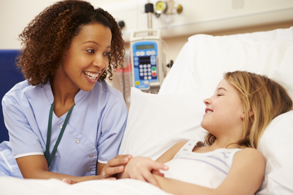 smiling nurse with patient