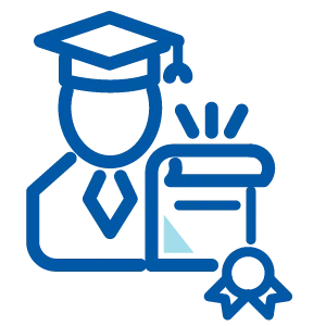 icon of graduate and certificate or diploma