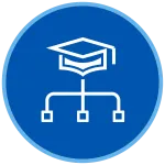 icon of graduation cap with several options 