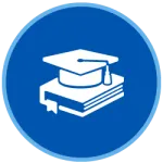 Grad hat with book icon